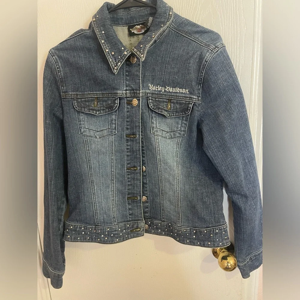 Women’s Harley Davidson, jean jacket size medium good condition - Picture 8 of 10